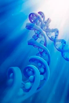 DNA strand model, artwork Stock Illustration