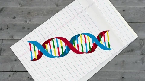 DNA Strand on Notepad Vídeo Stock 88710848