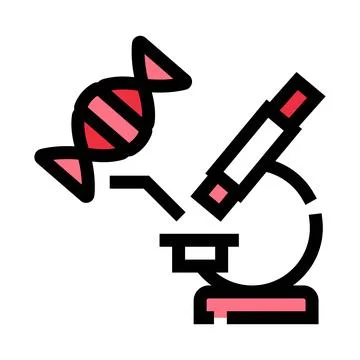 Dna strand observation using a laboratory microscope Stock Illustration