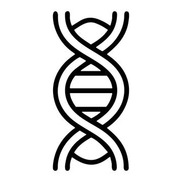 DNA Strand Outline Vector Icon. 库存插图