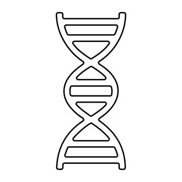 DNA Strand Outline Vector Icon. Stock Illustration