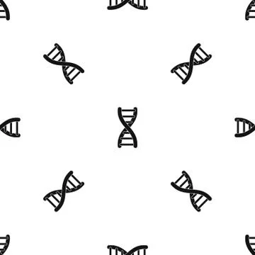 DNA strand pattern seamless black 库存插图