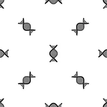 DNA strand pattern seamless black Stock Illustration
