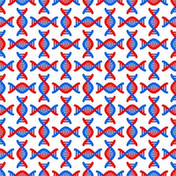 DNA strand pattern seamless. Deoxyribonucleic Acid Molecule background. Genet イラスト素材