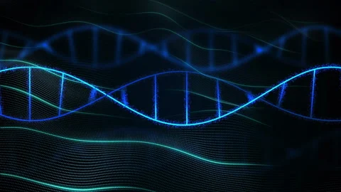 DNA strand processing with binary coding, scientific data animation in progress Stock Footage 304840112