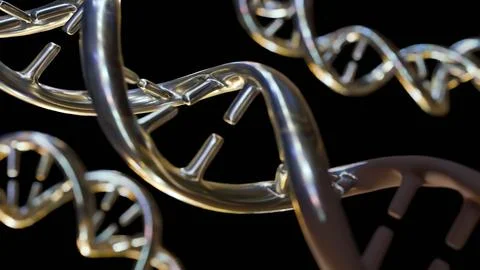 A DNA strand with rust, symbolizes a damage within genetic material. Illustration