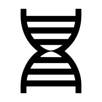 DNA Strand Silhouette Vector Icon. Stock Illustration