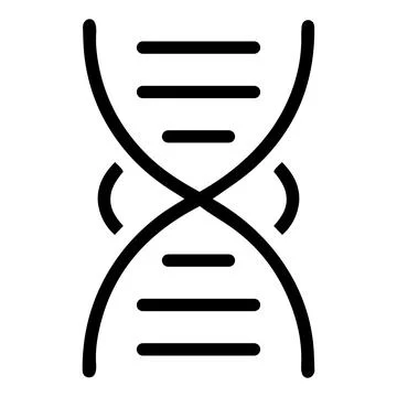 DNA Strand Silhouette Vector Icon. Stockillustratie