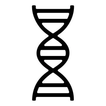 DNA Strand Silhouette Vector Icon. 库存插图