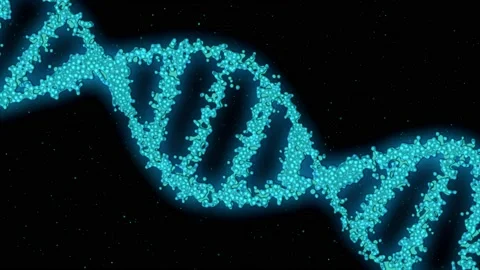 DNA Strand slow motion. Plexus DNA molecule model. 3D rendering Stock Footage 171701519