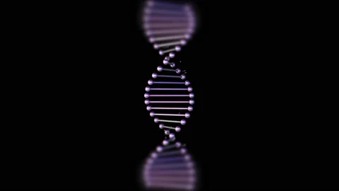 DNA strand spinnnig on a black background. Stock Footage 131099208