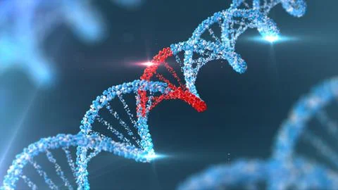 DNA strands. 3D rendering 스톡 일러스트
