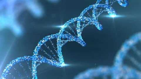 DNA strands. 3D rendering Stock Illustration