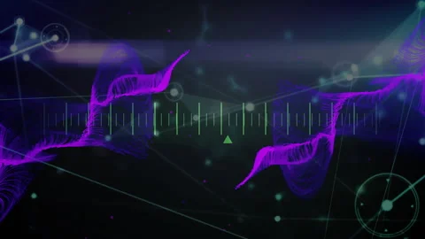 DNA strands and data processing animation over dark abstract background Stock Footage 303877166