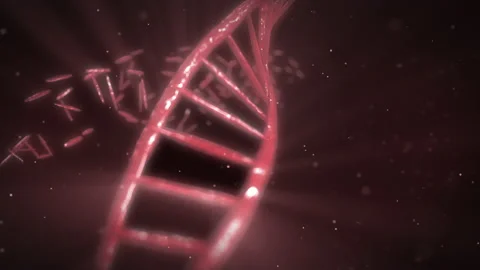 DNA Strands Breaking apart Video stock 140513937