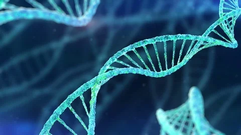 DNA strands molecule structure with high quality beautiful motion. Dark Stock Footage 76899170