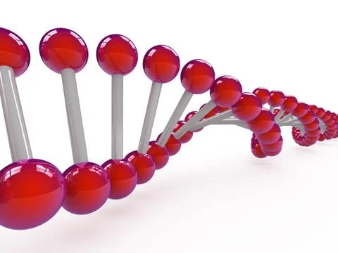 Dna strands over white background Illustrazione stock