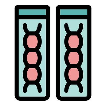 Dna strands preserved in test tubes for genetic research and analysis Stock Illustration