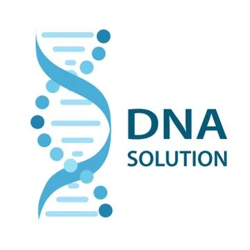 DNA Strands Solution logo icon flat design, stock vector illustration Stock Illustration