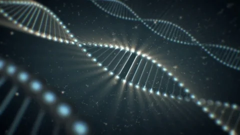 DNA String Reveal from Particles to Solid Video stock 78382713