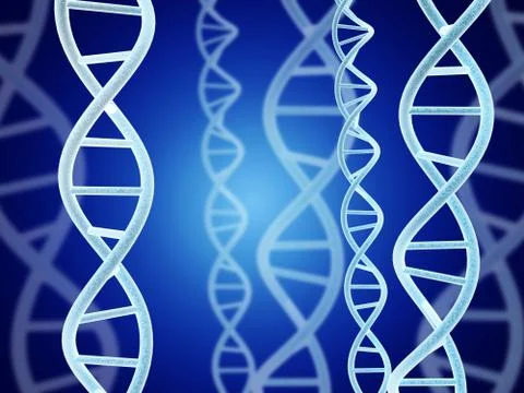 DNA structure on abstract blue background Stock Illustration