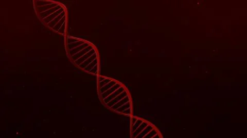 DNA structure on abstract red background 3d illustration Illustrazione stock
