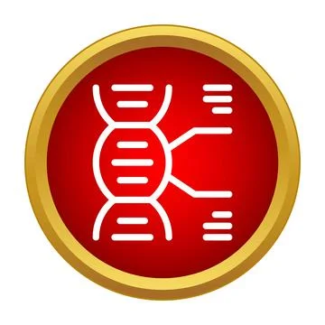 Dna structure and genetic information within a red circle Stockillustratie