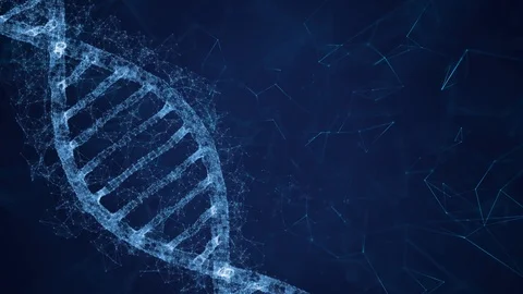 Dna structure on artistic blurry blue background Stock Footage 119395820