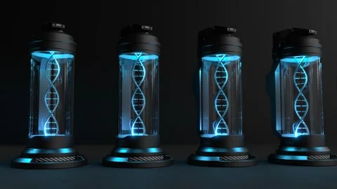 Dna structure In the capsule, DNA in the laboratory Stock Footage 260876232