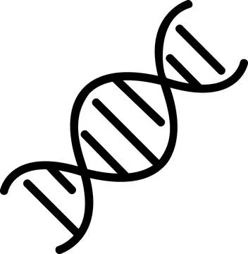 DNA structure icon for biological research 库存插图
