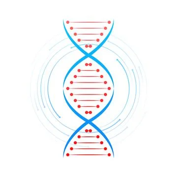 DNA structure Icon set. Structure molecule and cell, chromosome. Genetic Stockillustratie