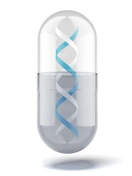 Dna structure inside a capsule イラスト素材