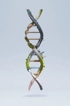 DNA structure made of various abstract objects Foto stock