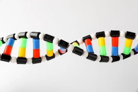 DNA structure model on light background, closeup 스톡 사진