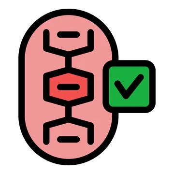 Dna structure receiving positive result checkmark icon 库存插图