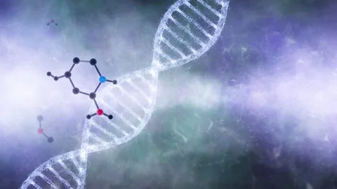 DNA structure rotating on mystic light background 1 Vídeos de archivo 332815480
