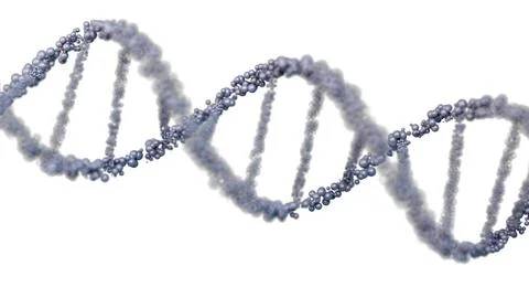Dna structure seen under a microscope. genetic information molecules. 3d render Stock Illustration