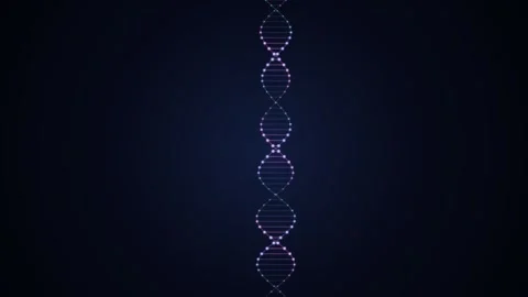 DNA structure shown on a dark background with glowing elements Stock Footage 336994708