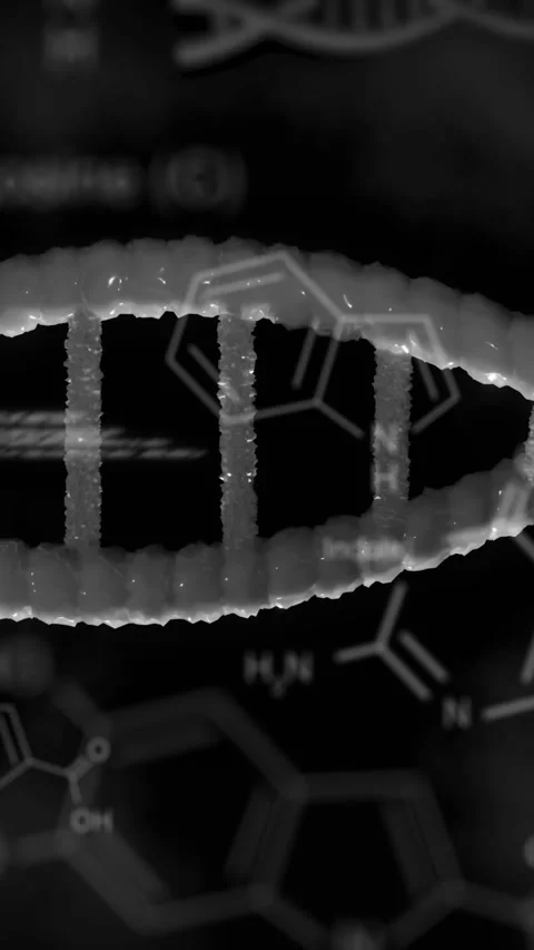 Dna structure spinning and chemical structures against data processing on black Stock Footage 342607804