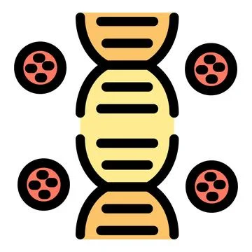 Dna structure surrounded by four molecules, genetics and biology concept Illustration