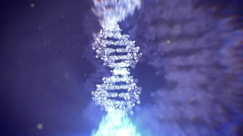 DNA structure under an microscope Illustrazione stock