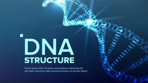 Dna Structure Vector. Futuristic Code. Biotechnology Concept. Biochemistry Flyer 스톡 일러스트