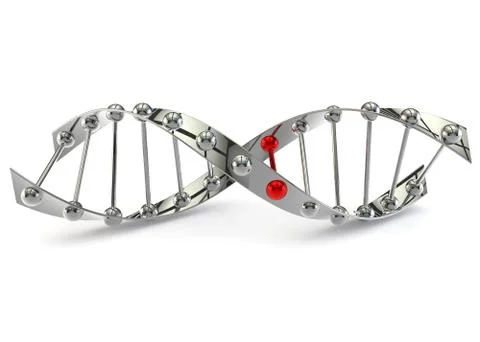 DNA structure on a white isolated background lying on the floor Stock Illustration