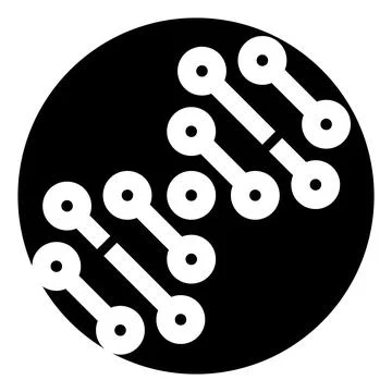 Dna structure within a black circle icon 库存插图