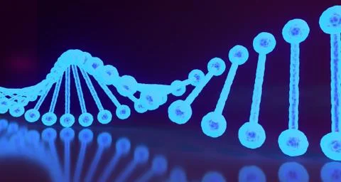 Dna Structures Close up Medical Background.3D Rendering Stock Illustration