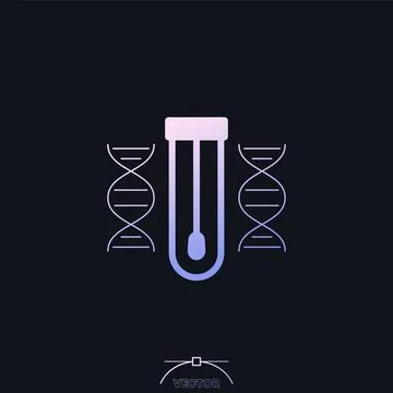 Dna swab test icon with a gradient Illustrazione stock