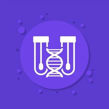 Dna swab tests vector icon with test tubes Stock Illustration