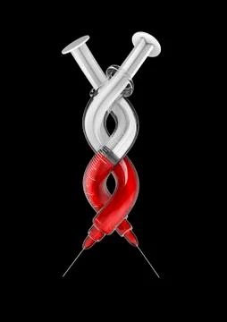 DNA syringes concept 스톡 일러스트