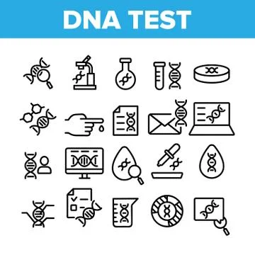 Dna Test Collection Elements Icons Set Vector 스톡 일러스트