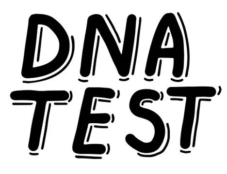DNA test, Genetic testing, diagnostic. Lettering calligraphy illustration. Ve 스톡 일러스트